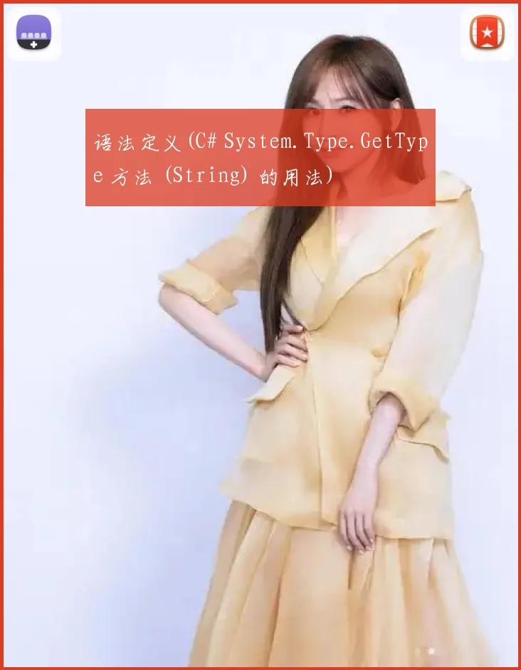 语法定义(C# System.Type.GetType 方法 (String) 的用法)